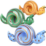 Spun Snail Glass Hand Pipe - 4" / Colors Vary - Horny Stoner