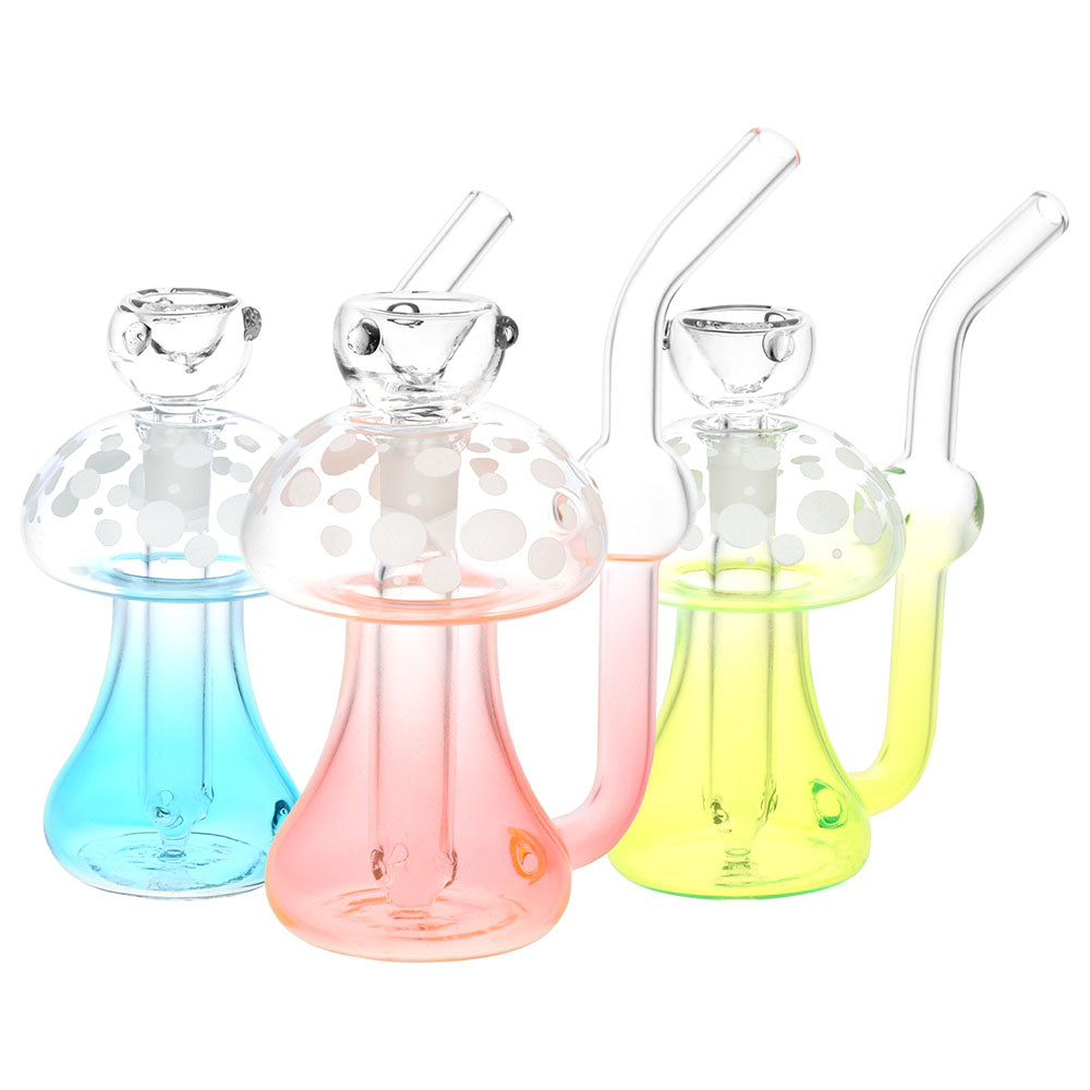 Phosphorescent Fungi Glow in the Dark Glass Bubbler - 4.75" / 14mm F / Colors Vary - Horny Stoner