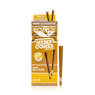 Pre-Rolled King Size Paper Tip Hemp Cones | 2PK