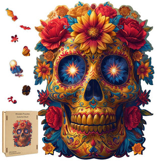 Sugar Skull Whimsy Wooden Puzzle - 500 Pieces