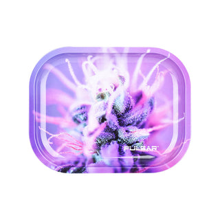 Pulsar Mini Metal Rolling Tray w/ Lid - Flowering / 7"x5.5" - Horny Stoner