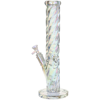 SeshGear Twist Straight Tube Glass Water Pipe - 13.75" / 14mm F