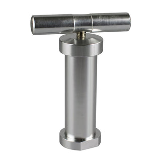 T-Style Aluminum Pollen Press - 5.5" - Silver - Horny Stoner