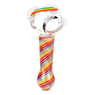 Rainbow Cloud Glass Spoon Pipe - 4.25" - Horny Stoner