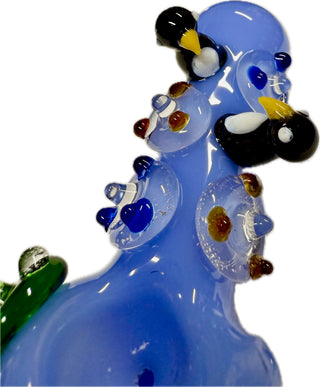 Ripkitty 4.5" Tobacco Dry Herb Hand Pipe Spoon Color Tube Glass with Penguins Art