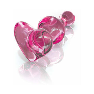 Icicles No. 75 Beaded Glass Massager With Heart-Shaped Base Pink - Horny Stoner