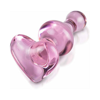 Icicles No. 75 Beaded Glass Massager With Heart-Shaped Base Pink - Horny Stoner