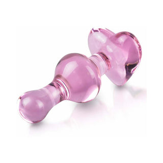 Icicles No. 75 Beaded Glass Massager With Heart-Shaped Base Pink - Horny Stoner
