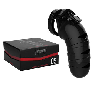 Shots ManCage Model 05 Adjustable 5.5 in. Black Chastity Cock Cage With Customizable Fit