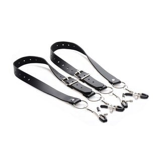 Master Series Spread Labia Spreader Straps With Clamps - Horny Stoner