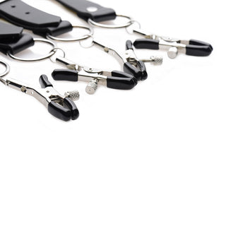 Master Series Spread Labia Spreader Straps With Clamps - Horny Stoner