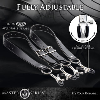 Master Series Spread Labia Spreader Straps With Clamps - Horny Stoner