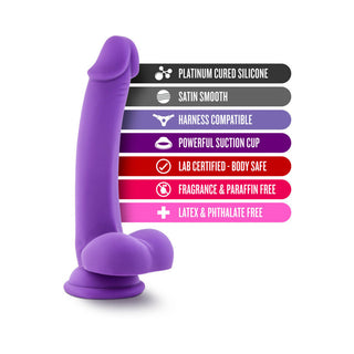 Blush Ruse D Thang Semi-Realistic 7.75 in. Silicone Dildo with Balls & Suction Cup Purple - Horny Stoner