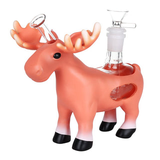 A-Moose Bouche Silicone & Glass Bubbler - 6" / 14mm F - Horny Stoner