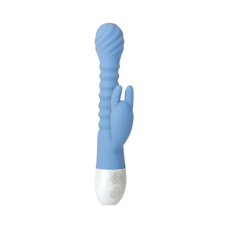 Evolved Bendy Bunny Rechargeable Poseable Silicone Rabbit Vibrator Blue - Horny Stoner