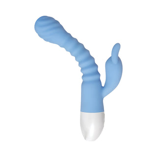 Evolved Bendy Bunny Rechargeable Poseable Silicone Rabbit Vibrator Blue - Horny Stoner