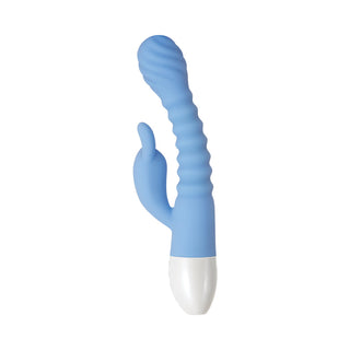 Evolved Bendy Bunny Rechargeable Poseable Silicone Rabbit Vibrator Blue - Horny Stoner