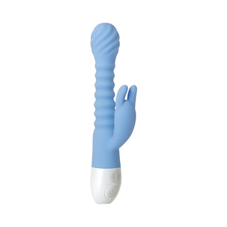 Evolved Bendy Bunny Rechargeable Poseable Silicone Rabbit Vibrator Blue - Horny Stoner