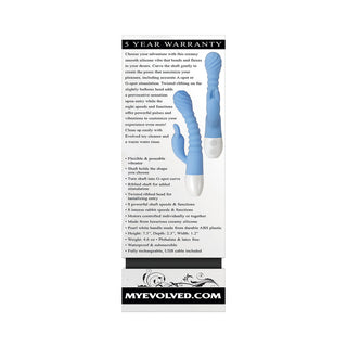 Evolved Bendy Bunny Rechargeable Poseable Silicone Rabbit Vibrator Blue - Horny Stoner