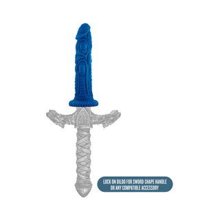 The Realm Draken 7.5 in. Silicone Lock On Fantasy Dildo Blue - Horny Stoner