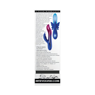 Evolved Firefly Rechargeable Silicone Dual Stimulator Blue/Pink - Horny Stoner