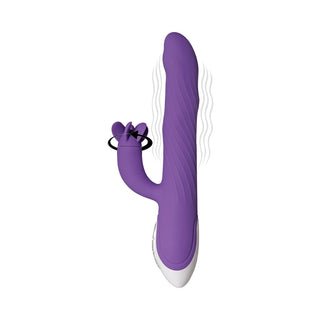 Evolved Tilt-O-Whirl Dual Stimulation Vibrator With Spinning Clit Stimulator Purple - Horny Stoner