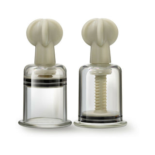 Blush Temptasia Clit and Nipple Twist Suckers 2-Piece Set Large Clear - Horny Stoner
