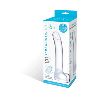 Glas 7 in. Realistic Curved Glass G-Spot Dildo - Horny Stoner