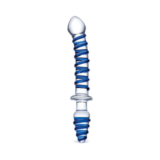 Glas 10 in. Mr. Swirly Double Ended Glass Dildo & Butt Plug - Horny Stoner