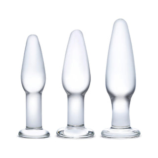 Glas 3-Piece Glass Anal Plug Training Set - Horny Stoner