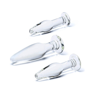 Glas 3-Piece Glass Anal Plug Training Set - Horny Stoner