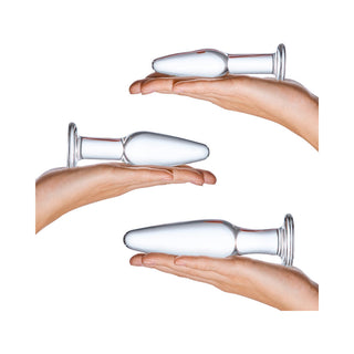 Glas 3-Piece Glass Anal Plug Training Set - Horny Stoner