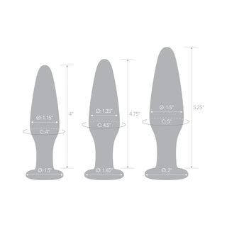Glas 3-Piece Glass Anal Plug Training Set - Horny Stoner