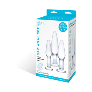 Glas 3-Piece Glass Anal Plug Training Set - Horny Stoner