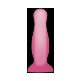 Evolved Luminous Glow in the Dark Dual Density Silicone Anal Plug Clear/Pink Small - Horny Stoner