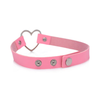 Master Series Sweet Heart Chrome Heart Choker Pink - Horny Stoner