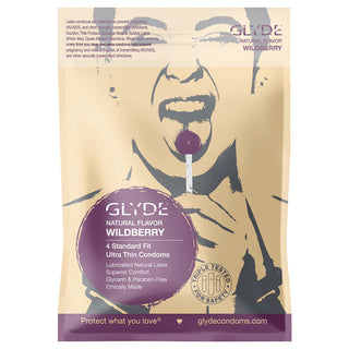 GLYDE Ultrathin Wildberry Flavored Vegan Latex Condom