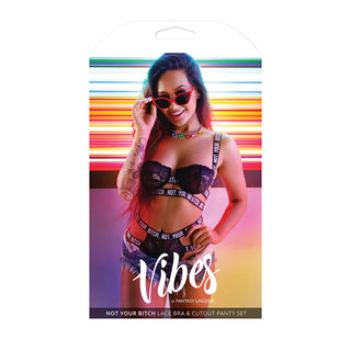 Fantasy Lingerie Vibes Not Your Bitch Bra & Panty - Horny Stoner