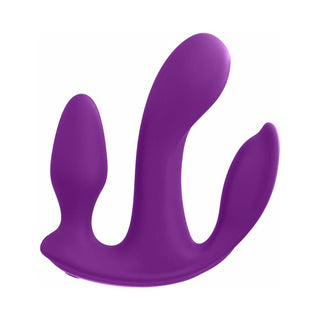 3Some Total Ecstasy Triple Stimulation Silicone Vibrator Purple - Horny Stoner