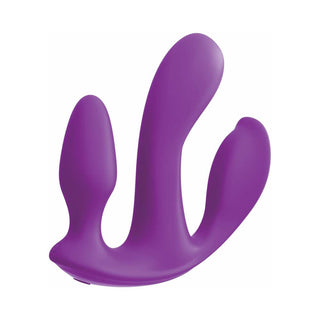 3Some Total Ecstasy Triple Stimulation Silicone Vibrator Purple - Horny Stoner