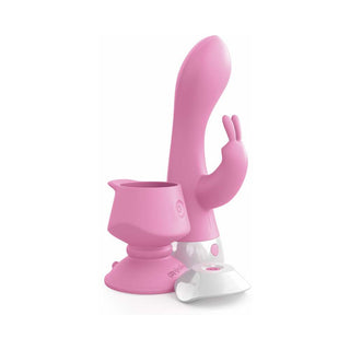 3Some Wall Banger Rabbit Vibrator With Suction Cup Pink - Horny Stoner