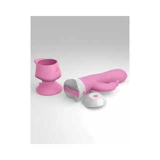 3Some Wall Banger Rabbit Vibrator With Suction Cup Pink - Horny Stoner
