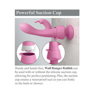 3Some Wall Banger Rabbit Vibrator With Suction Cup Pink - Horny Stoner