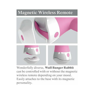 3Some Wall Banger Rabbit Vibrator With Suction Cup Pink - Horny Stoner