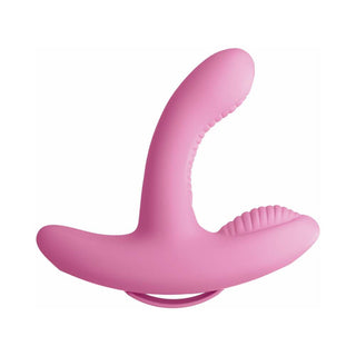 3Some Rock n' Grind Dual Stimulation Silicone Vibrator Pink - Horny Stoner