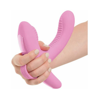 3Some Rock n' Grind Dual Stimulation Silicone Vibrator Pink - Horny Stoner