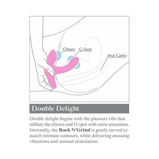 3Some Rock n' Grind Dual Stimulation Silicone Vibrator Pink - Horny Stoner