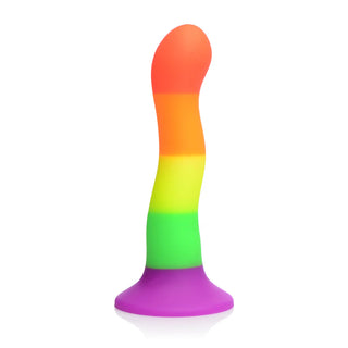Strap U Proud Rainbow Silicone Dildo with Harness Kit