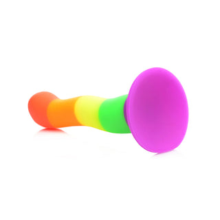 Strap U Proud Rainbow Silicone Dildo with Harness Kit