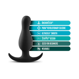 Anal Adventures Platinum Silicone Curve Plug Black - Horny Stoner